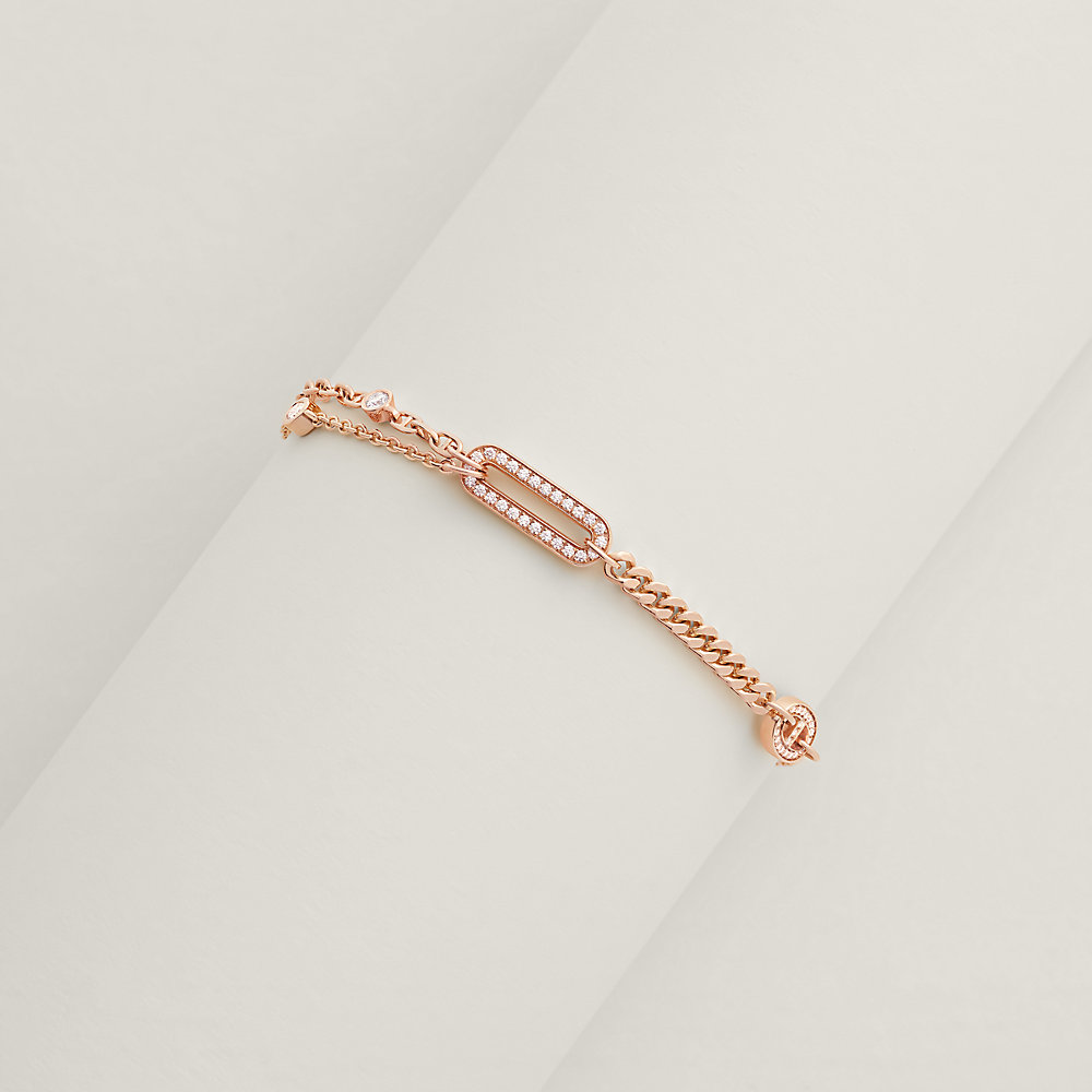 Chaine d'ancre Chaos Nano bracelet - Rose gold | Hermès USA